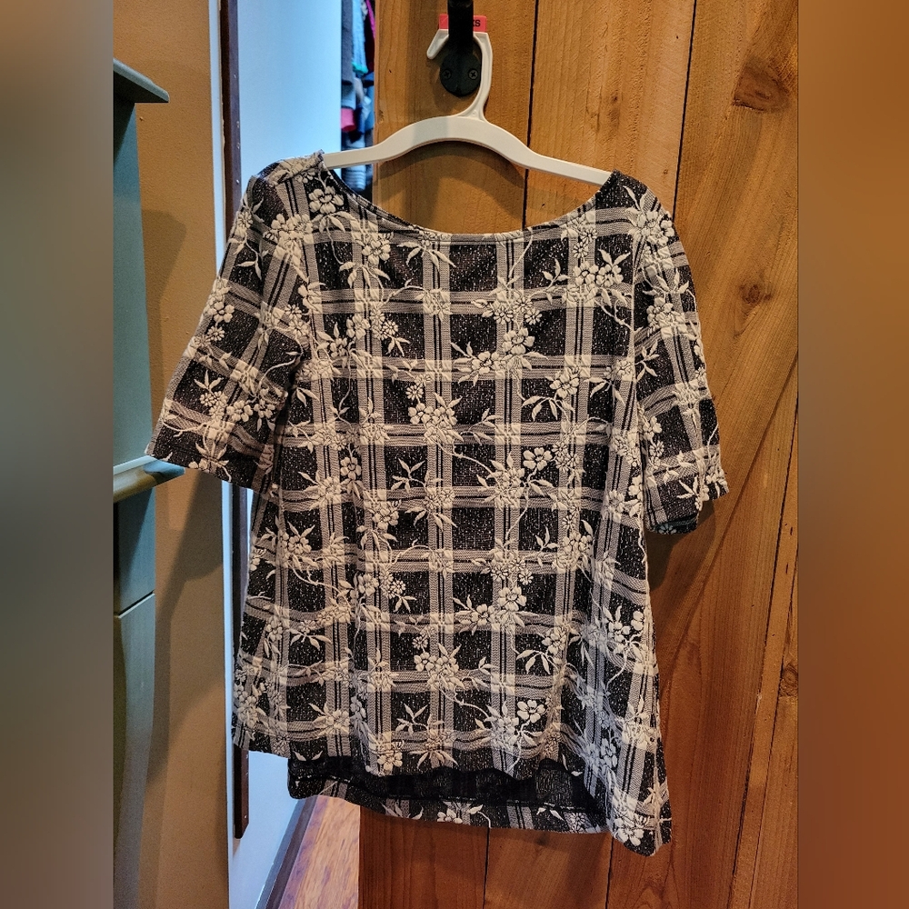The Loft - Floral Checkered Women's Top